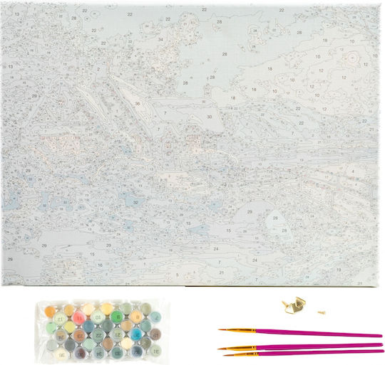 Рисуване по номера за деца Craft Buddy Kids Arts Коледна луна 30x40см Cbpbn-tk3040-53
