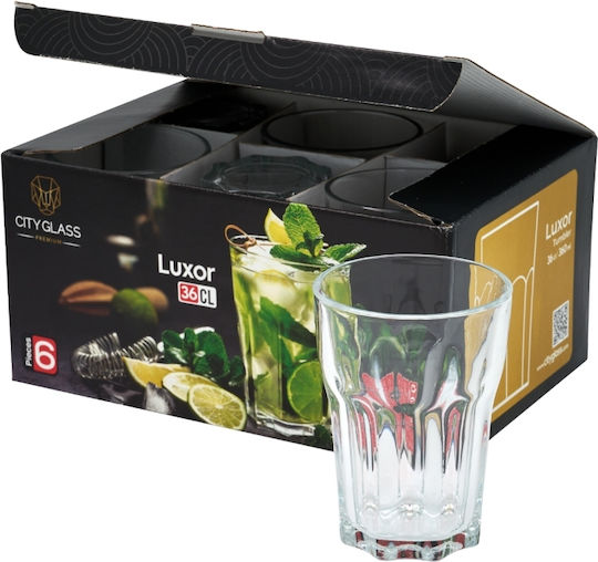 Sidirela Maroco Set of Glasses Water made of Glass 390ml 6pcs
