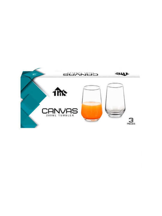 TnS Tumbler Set of Glasses Water made of Glass 280ml 3pcs