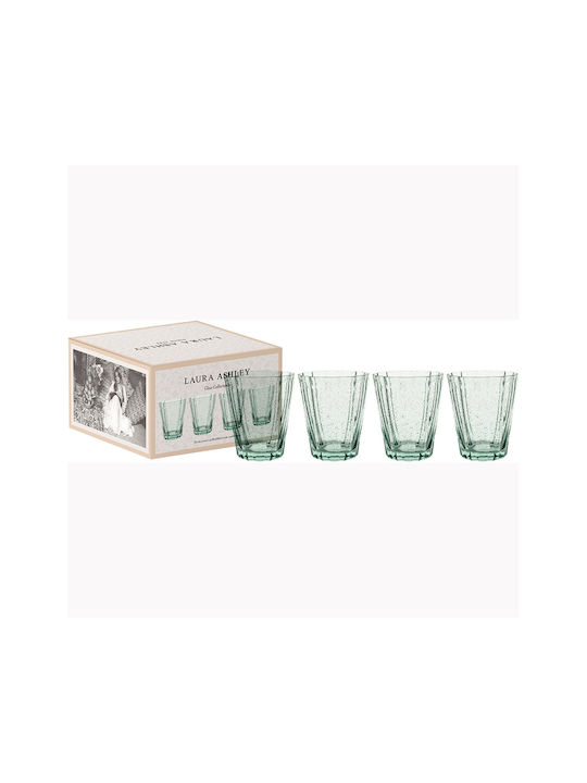 Laura Ashley Set Gläser Wasser aus Glas in Grün Farbe 250ml 4Stück