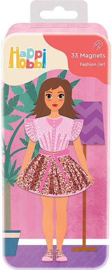 HappiHobbi Μαγνητικό Παιχνίδι Κατασκευών Tins Fashion Girl