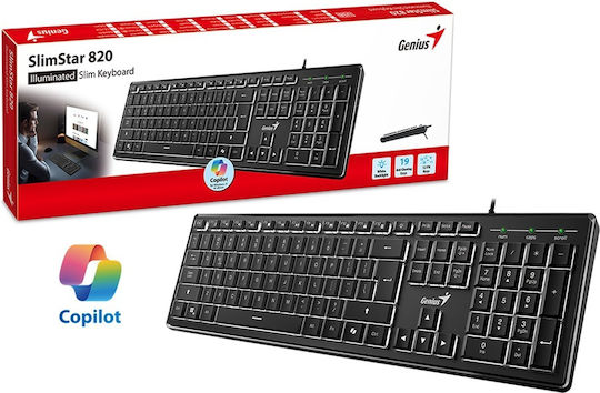 Genius SlimStar 820 Πληκτρολόγιο Αγγλικό UK Λευκό
