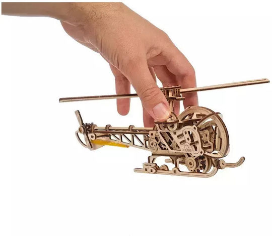 Ugears Holz-Bauspielzeug Mini Hubschrauber für Kinder ab 3+ Jahre alt Jahren