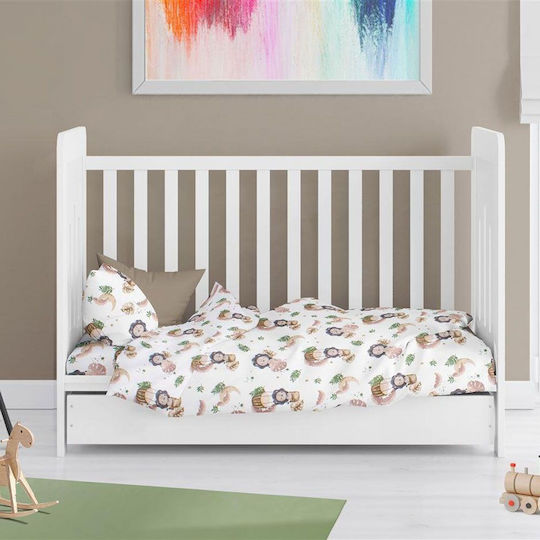 Dimcol Cearșaf pentru bebeluși Pentru Cradle Bumbac Bej Bej 80x110buc