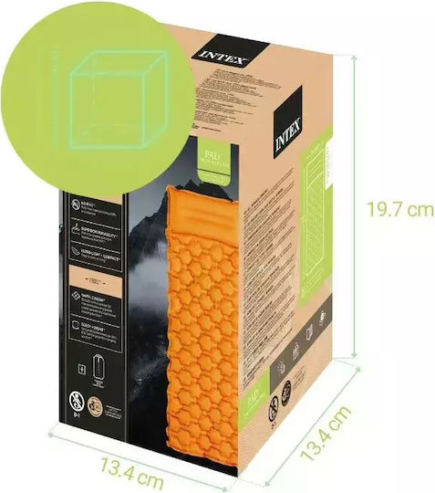 Intex Ημίδιπλο Υπόστρωμα Camping 191x71cm Πάχους 11cm Πορτοκαλί