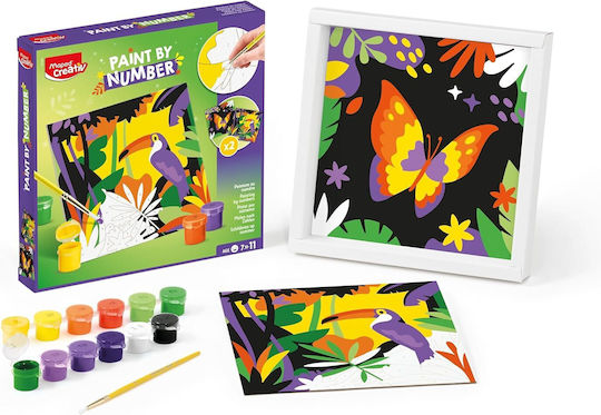 Set creativ Maped Pictură după numere Tucan & Fluture 20x20cm 907085