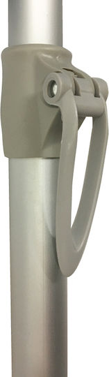Maui & Sons Faltbar Strandsonnenschirm Aluminium Durchmesser 2,20 m UPF50+ Grau Durchmesser 2.2m mit UV Schutz und Belüftung Gray