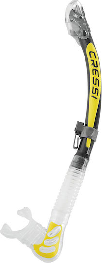 CressiSub Alpha Ultra Dry Snorkel Yellow with Silicone Mouthpiece