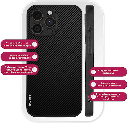 Калъф Sonique Carbon Series за Motorola Edge 50 5G Черен