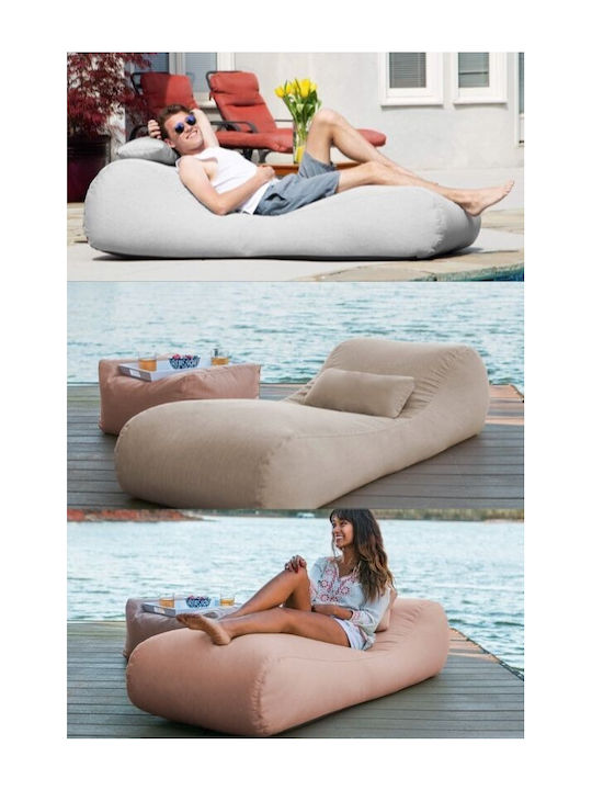 Πουφ Ξαπλώστρα Αδιάβροχη Luxury Anabel Ροζ 190x70x60cm