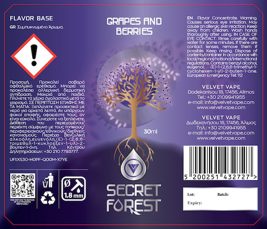 Arome Pădurea Secretă Struguri Fructe de Pădure 30ml la 120ml