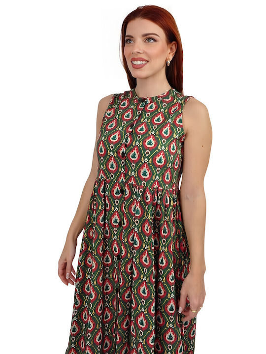 Summer Maxi Shirt Dress Green