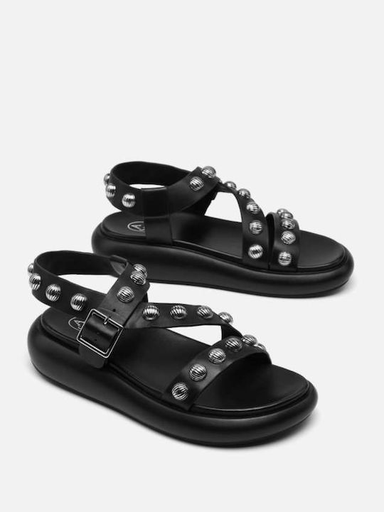 Ash Combo A Sandale Casual Damă Din Piele Negru
