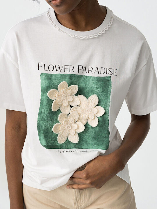 Women's Cotton Short Sleeve Top White