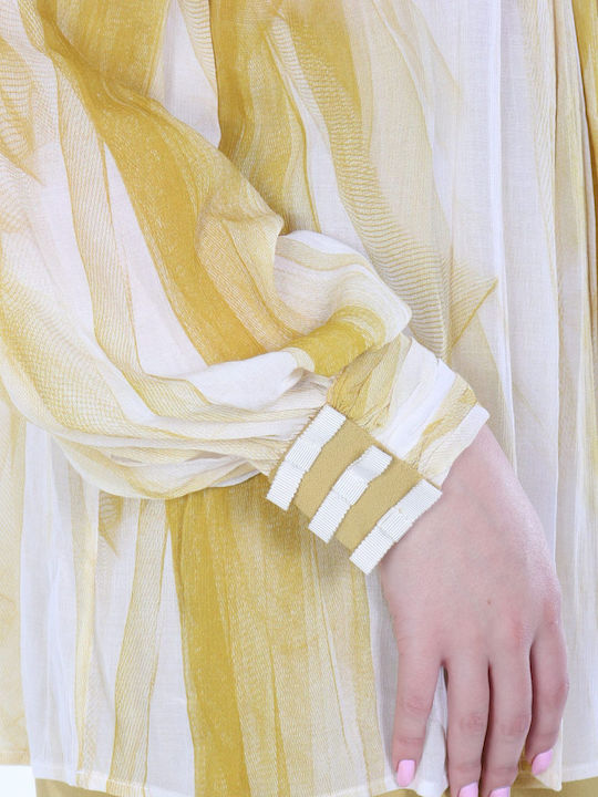 Damen Bluse Yellow-cream