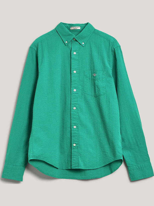 Long-sleeved Cotton Shirt Green