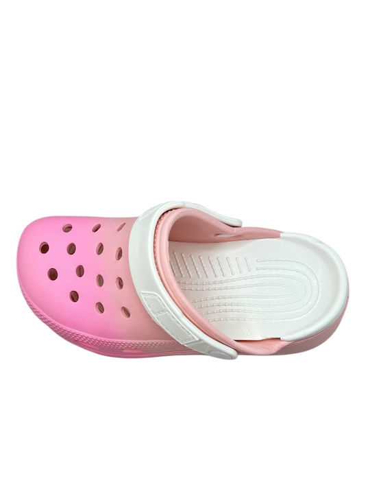Women's Summer Clogs Tecos Fuchsia To Pink Gradient Comfortable Lightweight Ventilated Size 36 23.5 Centimeters