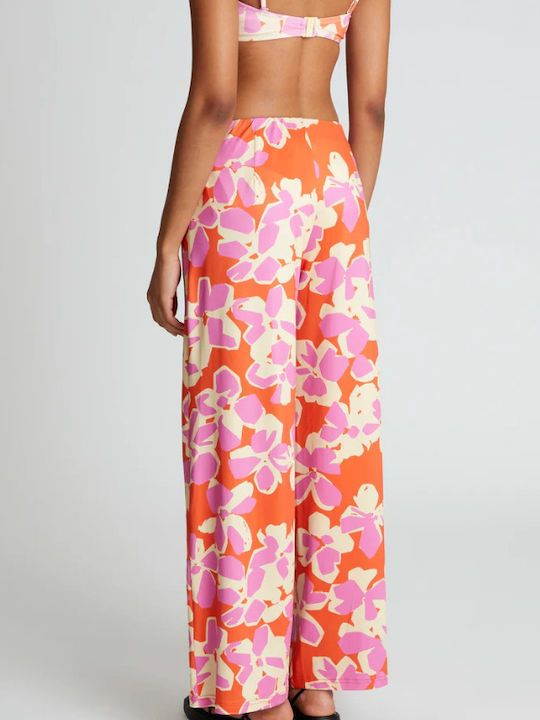 Women's Fabric Trousers in Straight Line Coralli