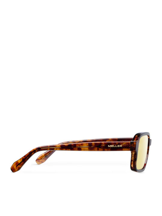Meller Tingo Unisex Sunglasses with Brown Tartaruga Horn-Rimmed Frame and Yellow Lens