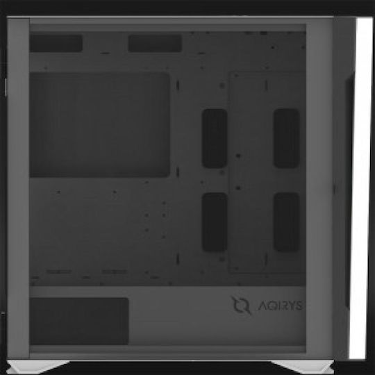 Aqirys Aquilla Gaming Midi Tower Κουτί Υπολογιστή με Πλαϊνό Παράθυρο και RGB Φωτισμό Λευκό