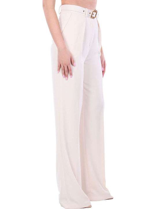 Women's Fabric Trousers Ecru