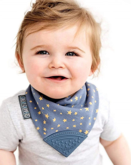 Cheeky Chompers Midnight Stars Waterproof Bandana Silicone with Button Midnight Stars for 2 m+