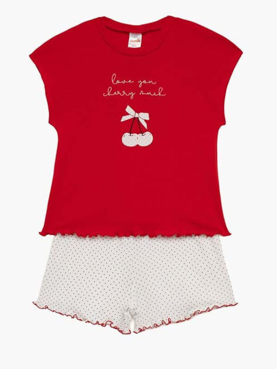 Minerva Παιδική Πιτζάμα Καλοκαιρινή Cherry Red Cherry Red