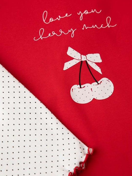 Minerva Παιδική Πιτζάμα Καλοκαιρινή Cherry Red Cherry Red
