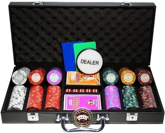 Pokeritems Set 300 Numbered Poker Chips 14gr in Suitcase
