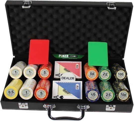 Pokeritems Σετ 300 Αριθμημένες Μάρκες Poker 14gr σε Βαλίτσα