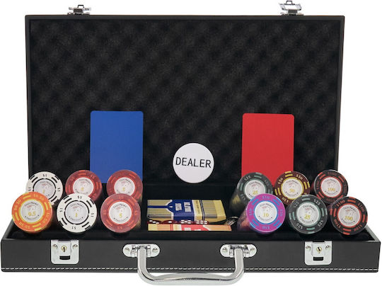 Pokeritems Set 300 Numbered Poker Chips 14gr in Suitcase