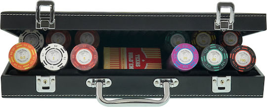 Pokeritems Set 300 Numbered Poker Chips 14gr in Suitcase