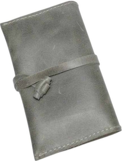 Gk Shoes Δερμάτινη Καπνοθήκη Χειροποίητη με Κούμπωμα 10x16.5εκ. καπνού γκρί