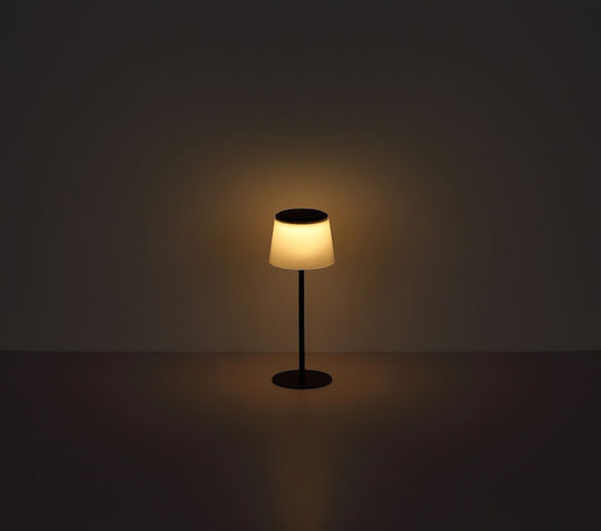 Globo Lighting Metal Table Lamp with Black Shade and Base