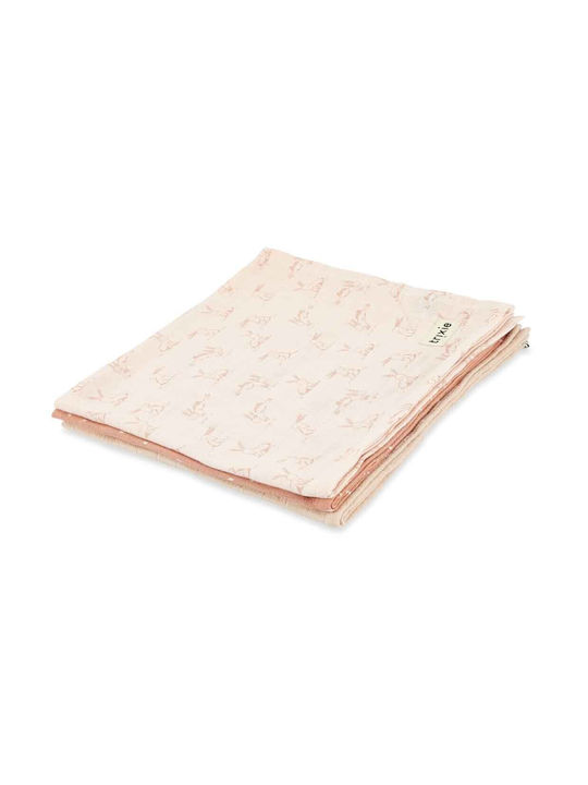 Trixie Rosy Rabbit Muslin Changing Pads 55x55cm. 3pcs