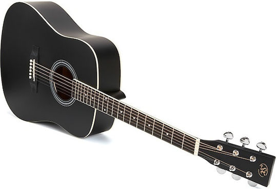 SX Guitars Akustisch Gitarre Schwarz / Schwarzer Glanz
