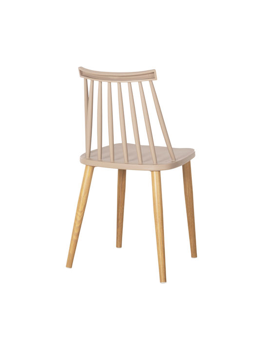 Vanessa Kitchen Polypropylene Chair Cappuccino 43x47.5x77cm 4pcs