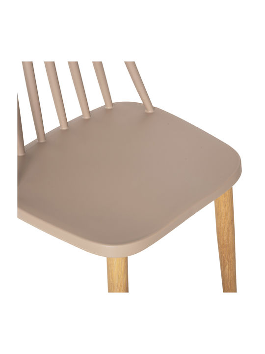 Vanessa Kitchen Polypropylene Chair Cappuccino 43x47.5x77cm 4pcs