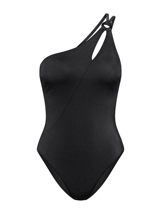 Midnight Swim Op Ein Schulter Badeanzug Schwarz