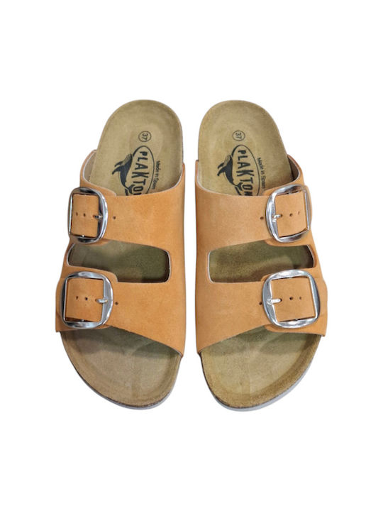 Sandale Casual Damă Anatomici Din Piele Mustar
