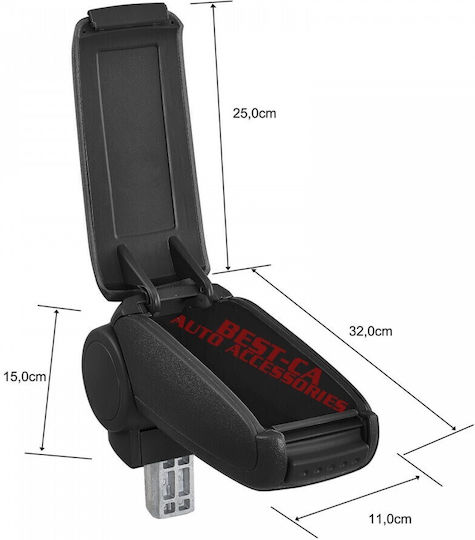 Best-Ka Auto Armlehnenkonsole Leder Kompatibel mit Opel Astra in Schwarzer Farbe