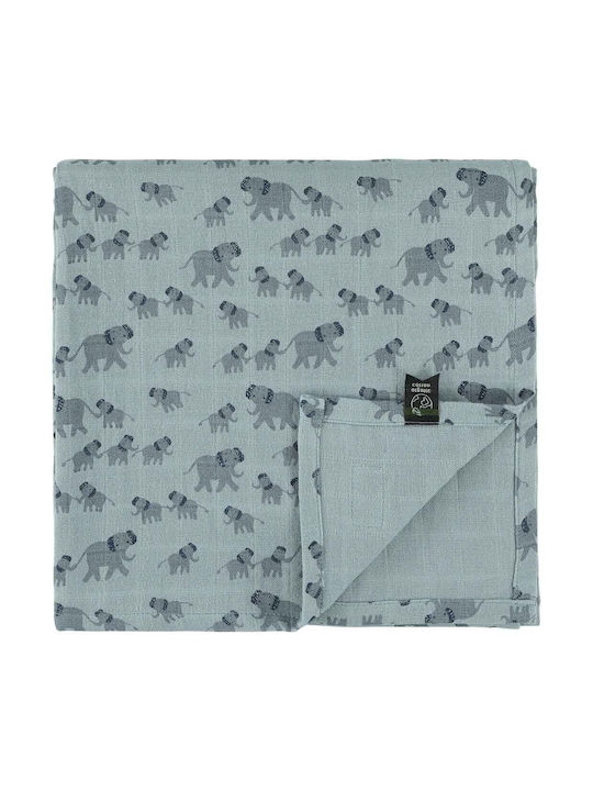 Trixie Enchanting Elephant Muslin Changing Pad Gray 110x110cm.