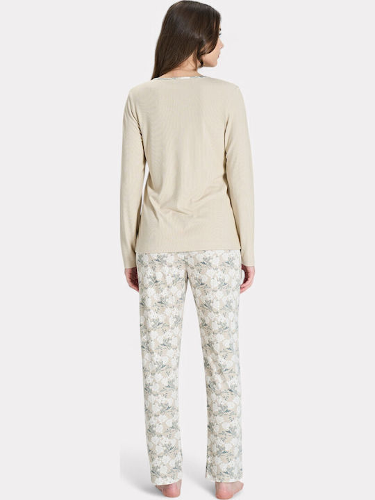 Pijadore Winter Women's Pyjama Set Beige