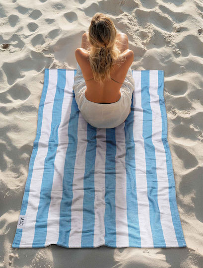 Madi Beach Towel Cotton Blue 160x90cm.