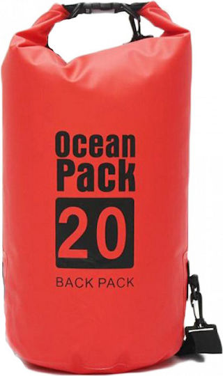 Ocean Pack Στεγανός Σάκος Ώμου 20lt Κόκκινος