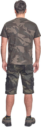 Cerva Mânecă scurtă Tricou Armatei 100% Bumbac în Verde Culoare
