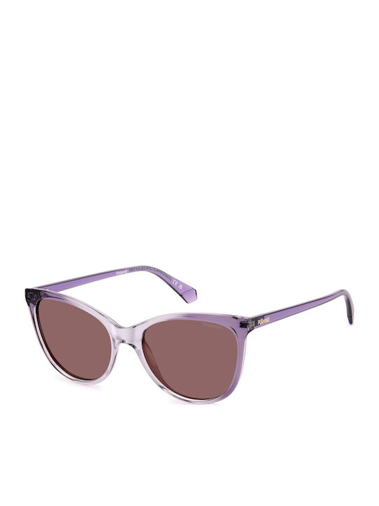 Polaroid Women’s Sunglasses with Purple Horn-Rimmed Frame and Purple Polarized Lens PLD4179/S B3V/KL
