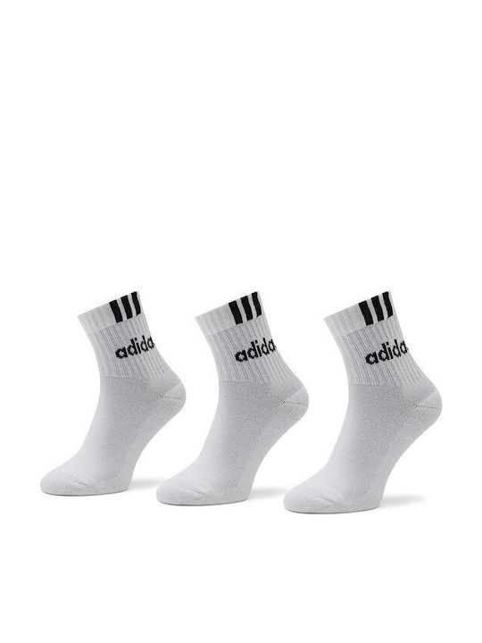 adidas Cushioned Running Socks White 3 Pairs