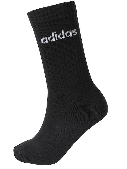 adidas Linear Crew Athletic Socks Black 3 Pairs