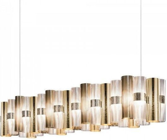 Slamp La Lollo Lustră Galben Calea ferată 142x28x28cm.